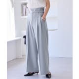 【新色追加】【防シワ/接触冷感】ベルトディテールタックワイドスラックスパンツ | VIS  | 詳細画像1 
