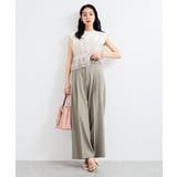 【新色追加】【防シワ/接触冷感】ベルトディテールタックワイドスラックスパンツ | VIS  | 詳細画像10 