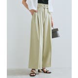 【新色追加】【防シワ/接触冷感】ベルトディテールタックワイドスラックスパンツ | VIS  | 詳細画像17 