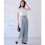 【新色追加】【防シワ/接触冷感】ベルトディテールタックワイドスラックスパンツ | VIS  | 詳細画像2 