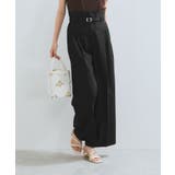 【新色追加】【防シワ/接触冷感】ベルトディテールタックワイドスラックスパンツ | VIS  | 詳細画像21 