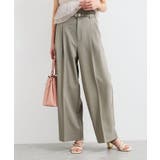 【新色追加】【防シワ/接触冷感】ベルトディテールタックワイドスラックスパンツ | VIS  | 詳細画像24 