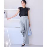 【新色追加】【防シワ/接触冷感】ベルトディテールタックワイドスラックスパンツ | VIS  | 詳細画像3 