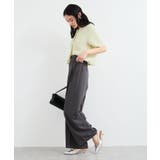 【新色追加】【防シワ/接触冷感】ベルトディテールタックワイドスラックスパンツ | VIS  | 詳細画像5 