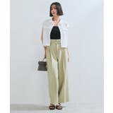 【新色追加】【防シワ/接触冷感】ベルトディテールタックワイドスラックスパンツ | VIS  | 詳細画像6 