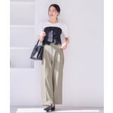 【新色追加】【防シワ/接触冷感】ベルトディテールタックワイドスラックスパンツ | VIS  | 詳細画像9 