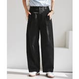 ブラック(01) | バレルシルエットコットンパンツ | VIS