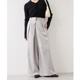 ライトグレー(08) | フロントタックデザインワイドパンツ | VIS 