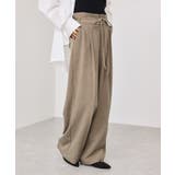 ベージュ系(28) | サマーツイードリボンベルトパンツ/UVケア・イージーケア | VIS 