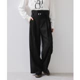 ベルトディテールタックワイドパンツ/イージーケア | VIS  | 詳細画像3 