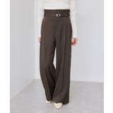 ブラウン系(22) | ベルトディテールタックワイドパンツ/イージーケア | VIS 