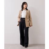 起毛ウールライク版ベルトディテールタックワイドパンツ | VIS  | 詳細画像14 