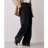 起毛ウールライク版ベルトディテールタックワイドパンツ | VIS  | 詳細画像17 