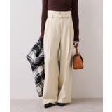 起毛ウールライク版ベルトディテールタックワイドパンツ | VIS  | 詳細画像2 