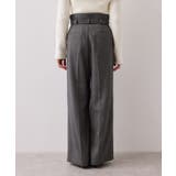 起毛ウールライク版ベルトディテールタックワイドパンツ | VIS  | 詳細画像21 