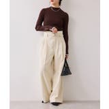 起毛ウールライク版ベルトディテールタックワイドパンツ | VIS  | 詳細画像4 