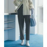 チャコール(06) | ストレッチベルト付きハイウエストテーパードパンツ | VIS