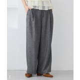 チャコール(06) | ツイード2タックワイドパンツ | VIS