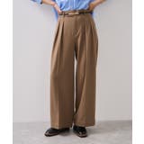 キャメル(25) | Hot Beautyツータックワイドパンツ/イージーケア | VIS