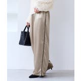 ベージュ(27) | 【WEB/一部店舗限定】配色サイドラインサテンイージーパンツ | VIS 