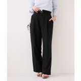 ブラック(01) | 【WEB限定】美easyリネンライクベルテッドストレートパンツ イージーケア 接… | VIS 