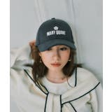 チャコール(06) | 【MARY QUANT×VIS】ロゴ刺繍スエードキャップ | VIS