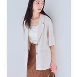 キナリ(16) | 【美easy】リネンライクハーフスリーブジャケット【接触冷感/洗える】 | VIS
