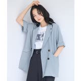 サックス(48) | 美easyリネンライクハーフスリーブダブルジャケット イージーケア 接触冷感 | VIS 