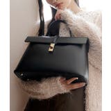 ブラック系(02) | ひねり金具ワンハンドルバッグ/2WAY、軽量 | VIS 