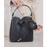 ブラック(01) | ラインストーン＆スタッズハートカットバッグ | VIS 