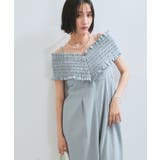 ブルー系(45) | シャーリングオフショルダーオールインワン | VIS