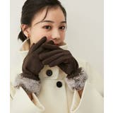 タッチ刺繍付ファーストレッチスエードグローブ | VIS | 詳細画像1