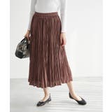 ブラウン(22) | サテンワッシャープリーツスカート | ROPE' PICNIC