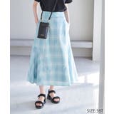 ブルー(44) | チェックボリュームスカート | ROPE' PICNIC