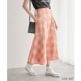 オレンジ(70) | チェックボリュームスカート | ROPE' PICNIC