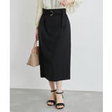 ブラック(01) | 洗える/2WAY・セットアップ対応/ウエストベルトストレートスカート | ROPE' PICNIC