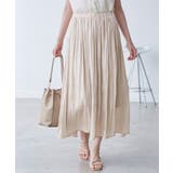ベージュ系(28) | シャイニーリラックスプリーツスカート | ROPE' PICNIC