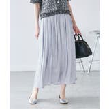 サックス(48) | シャイニーリラックスプリーツスカート | ROPE' PICNIC