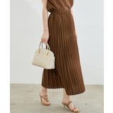 ダークブラウン(20) | 【セットアップ対応】麻調ランダムプリーツスカート | ROPE' PICNIC