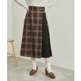 ダークブラウン系(21) | チェックコンビキルトスカート | ROPE' PICNIC