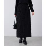 ブラック(01) | フェザーラメアイラインロングスカート | ROPE' PICNIC