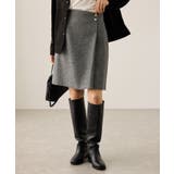 グレー(07) | ラメカルゼラップ風金ボタンミニスカート | ROPE' PICNIC