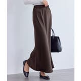 ブラウン(20) | 細見えバイアスサテンスカート/イージーケア | ROPE' PICNIC