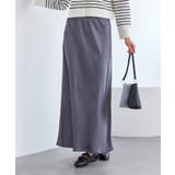 ブルー系(45) | 細見えバイアスサテンスカート/イージーケア | ROPE' PICNIC