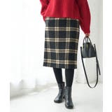 ブラック(01) | 【WEB限定】coffeeチェックアイラインスカート | ROPE' PICNIC