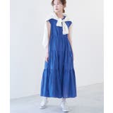 ブルー(44) | 【WEB限定カラー:パープル,レンガ】INDIAティアードワンピース | ROPE' PICNIC