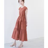 レンガ(75) | 【WEB限定カラー:パープル,レンガ】INDIAティアードワンピース | ROPE' PICNIC