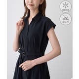 ネイビー(40) | ウエストタックチェックアソートワンピース/接触冷感・防シワ・リンクコーデ | ROPE' PICNIC