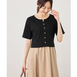 キーネック布帛ドッキングカットワンピース | ROPE' PICNIC | 詳細画像4