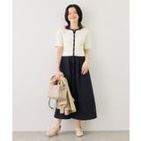 オフホワイト(15) | キーネック布帛ドッキングカットワンピース | ROPE' PICNIC